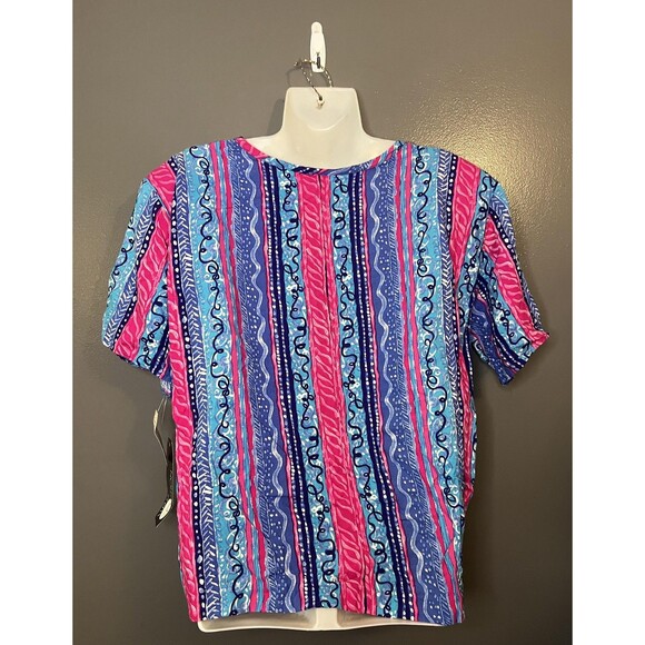 Vintage First Option Shirt Womens Large Abstract Rayon Lined Made USA 90s - Picture 4 of 8